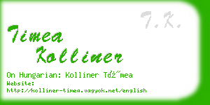 timea kolliner business card